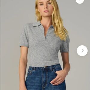 JOES THE CASHMERE SHORT SLEEVE POLO SWEATER - XS